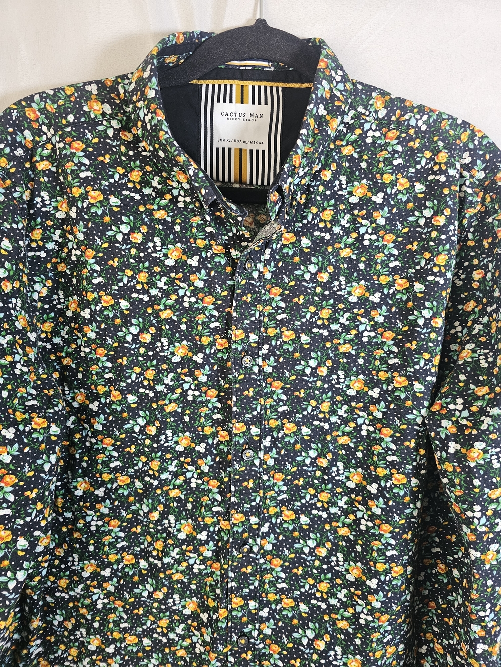 Cactus Man Ricky Singh 100% Cotton Long Sleeve Floral Pattern Shirt Size XL - Picture 2 of 13